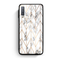 Thumbnail for 44 - samsung galaxy A7  Gold Geometric Marble case, cover, bumper