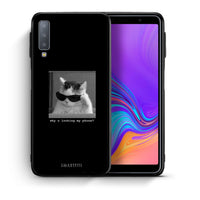 Thumbnail for Θήκη Samsung A7 2018 Meme Cat από τη Smartfits με σχέδιο στο πίσω μέρος και μαύρο περίβλημα | Samsung A7 2018 Meme Cat case with colorful back and black bezels