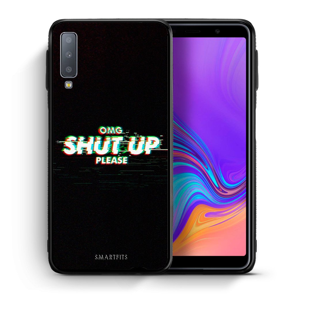 Θήκη Samsung A7 2018 OMG ShutUp από τη Smartfits με σχέδιο στο πίσω μέρος και μαύρο περίβλημα | Samsung A7 2018 OMG ShutUp case with colorful back and black bezels