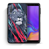 Thumbnail for Θήκη Samsung A7 2018 Lion Designer PopArt από τη Smartfits με σχέδιο στο πίσω μέρος και μαύρο περίβλημα | Samsung A7 2018 Lion Designer PopArt case with colorful back and black bezels