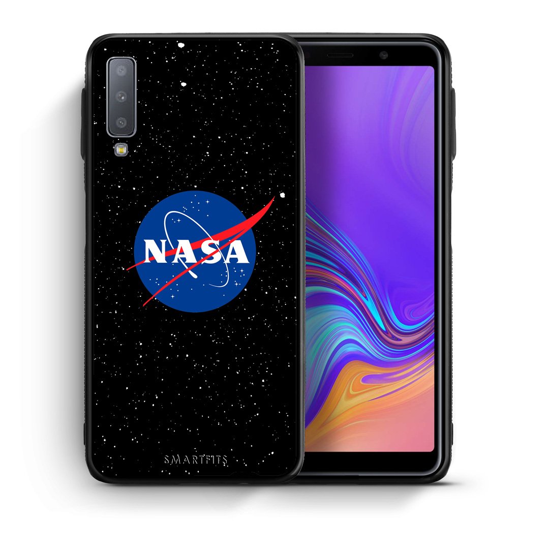 Θήκη Samsung A7 2018 NASA PopArt από τη Smartfits με σχέδιο στο πίσω μέρος και μαύρο περίβλημα | Samsung A7 2018 NASA PopArt case with colorful back and black bezels