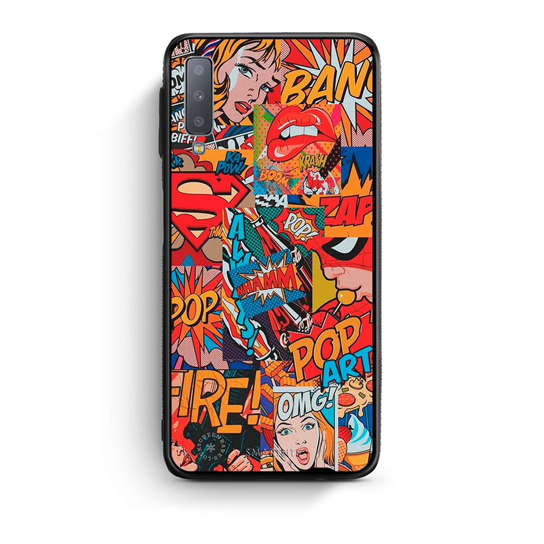 samsung A7 PopArt OMG θήκη από τη Smartfits με σχέδιο στο πίσω μέρος και μαύρο περίβλημα | Smartphone case with colorful back and black bezels by Smartfits