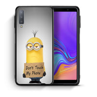 Thumbnail for Θήκη Samsung A7 2018 Minion Text από τη Smartfits με σχέδιο στο πίσω μέρος και μαύρο περίβλημα | Samsung A7 2018 Minion Text case with colorful back and black bezels
