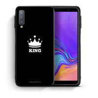 Thumbnail for Θήκη Samsung A7 2018 King Valentine από τη Smartfits με σχέδιο στο πίσω μέρος και μαύρο περίβλημα | Samsung A7 2018 King Valentine case with colorful back and black bezels