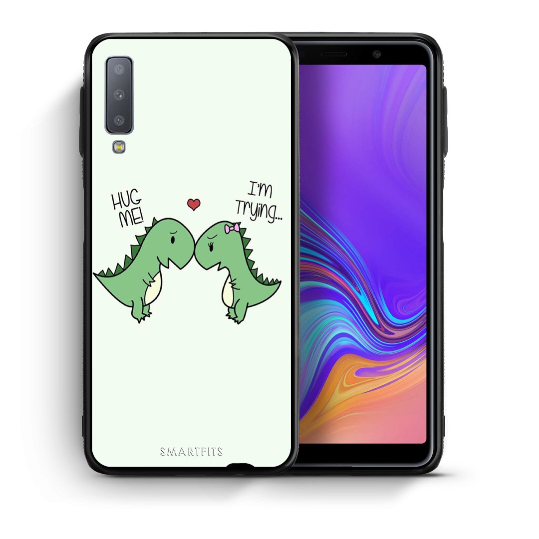 Θήκη Samsung A7 2018 Rex Valentine από τη Smartfits με σχέδιο στο πίσω μέρος και μαύρο περίβλημα | Samsung A7 2018 Rex Valentine case with colorful back and black bezels