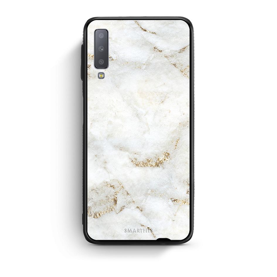 samsung A7 White Gold Marble θήκη από τη Smartfits με σχέδιο στο πίσω μέρος και μαύρο περίβλημα | Smartphone case with colorful back and black bezels by Smartfits
