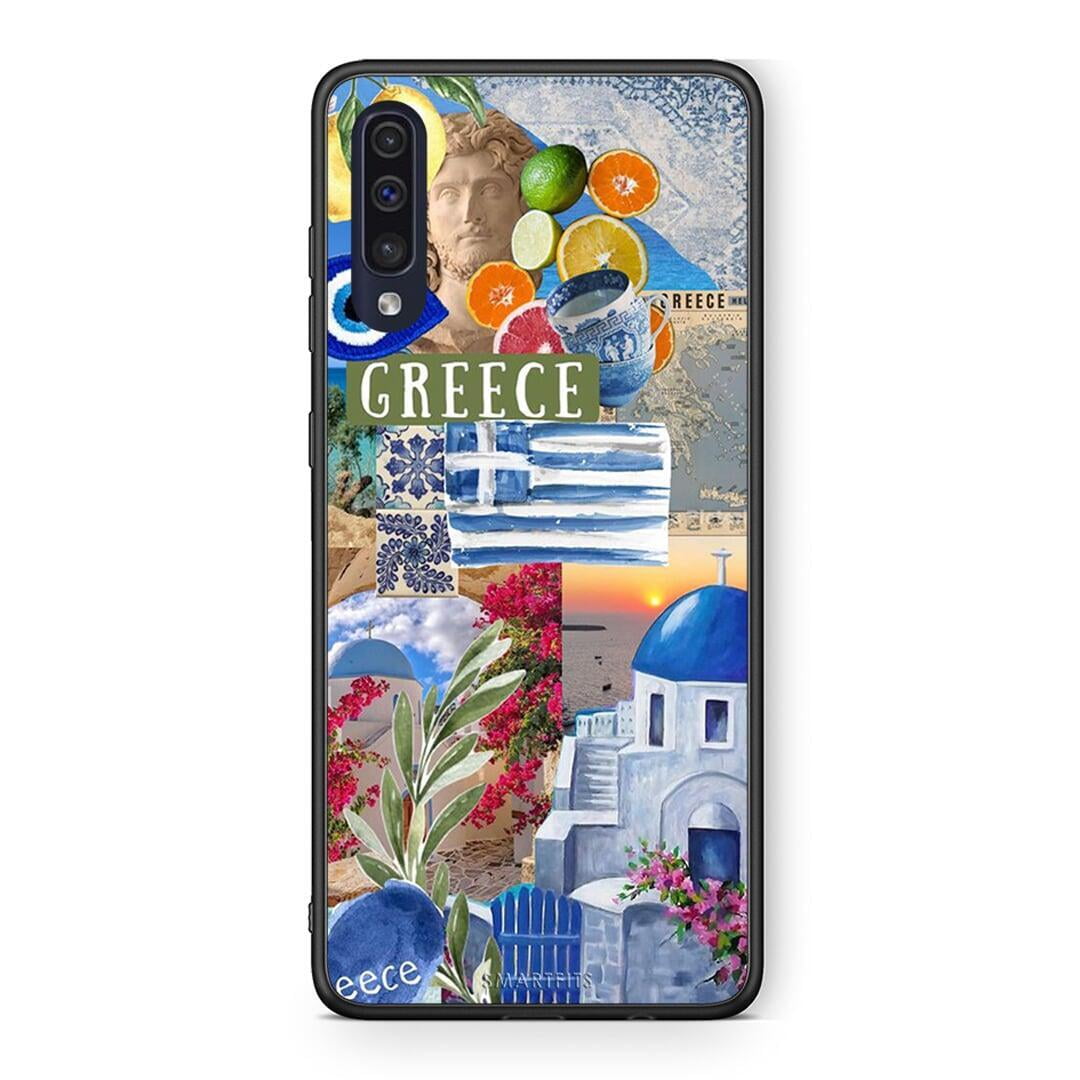 Samsung A70 All Greek Θήκη από τη Smartfits με σχέδιο στο πίσω μέρος και μαύρο περίβλημα | Smartphone case with colorful back and black bezels by Smartfits