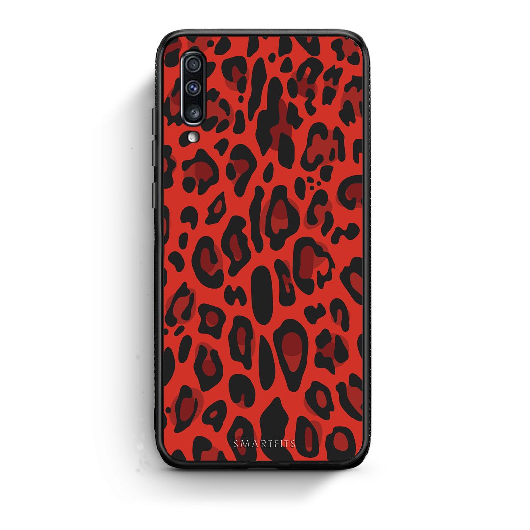 4 - Samsung A70 Red Leopard Animal case, cover, bumper