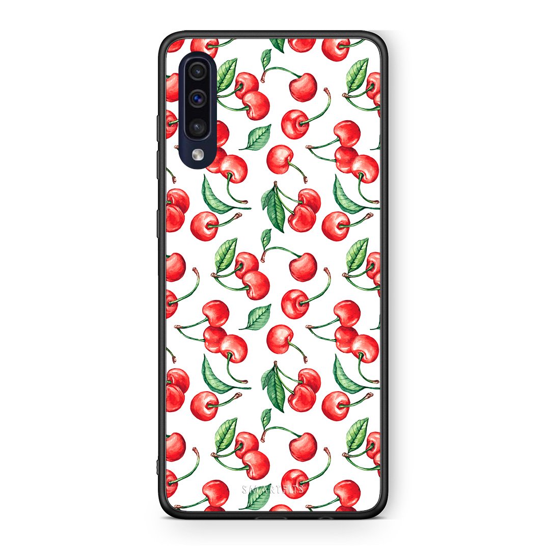 Samsung A70 Cherry Summer θήκη από τη Smartfits με σχέδιο στο πίσω μέρος και μαύρο περίβλημα | Smartphone case with colorful back and black bezels by Smartfits