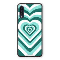 Thumbnail for Samsung A70 Green Hearts θήκη από τη Smartfits με σχέδιο στο πίσω μέρος και μαύρο περίβλημα | Smartphone case with colorful back and black bezels by Smartfits
