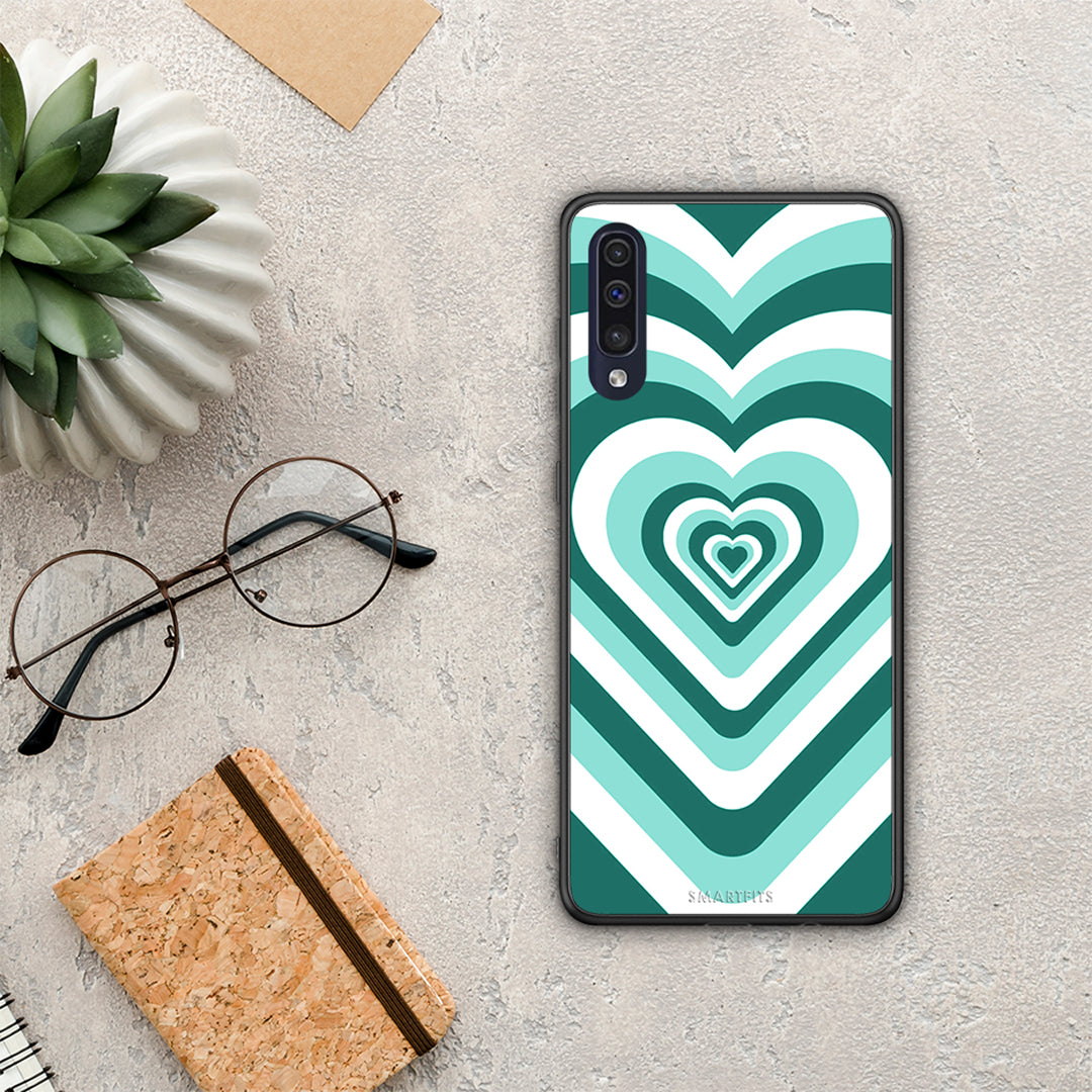 Green Hearts - Samsung Galaxy A70 case