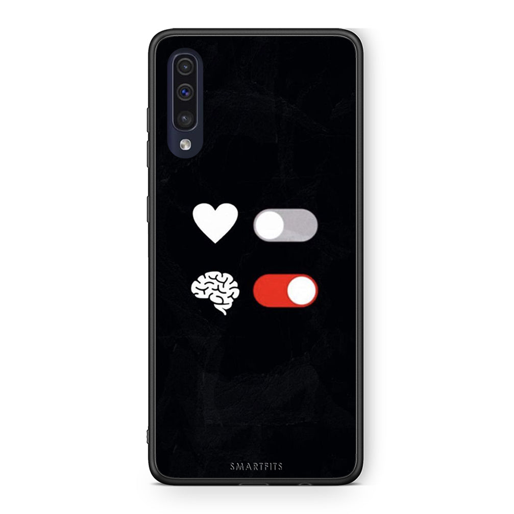 Samsung A70 Heart Vs Brain Θήκη Αγίου Βαλεντίνου από τη Smartfits με σχέδιο στο πίσω μέρος και μαύρο περίβλημα | Smartphone case with colorful back and black bezels by Smartfits