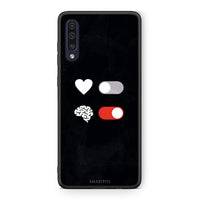 Thumbnail for Samsung A70 Heart Vs Brain Θήκη Αγίου Βαλεντίνου από τη Smartfits με σχέδιο στο πίσω μέρος και μαύρο περίβλημα | Smartphone case with colorful back and black bezels by Smartfits