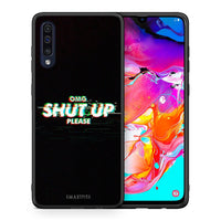 Thumbnail for Θήκη Samsung A70 OMG ShutUp από τη Smartfits με σχέδιο στο πίσω μέρος και μαύρο περίβλημα | Samsung A70 OMG ShutUp case with colorful back and black bezels
