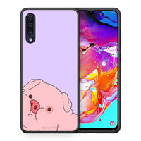 Thumbnail for Θήκη Αγίου Βαλεντίνου Samsung A70 Pig Love 2 από τη Smartfits με σχέδιο στο πίσω μέρος και μαύρο περίβλημα | Samsung A70 Pig Love 2 case with colorful back and black bezels
