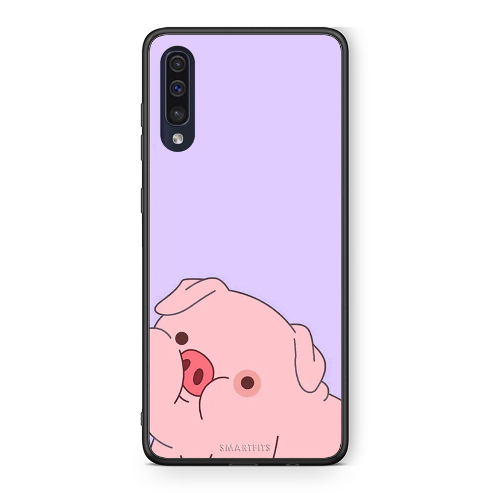 Samsung A70 Pig Love 2 Θήκη Αγίου Βαλεντίνου από τη Smartfits με σχέδιο στο πίσω μέρος και μαύρο περίβλημα | Smartphone case with colorful back and black bezels by Smartfits