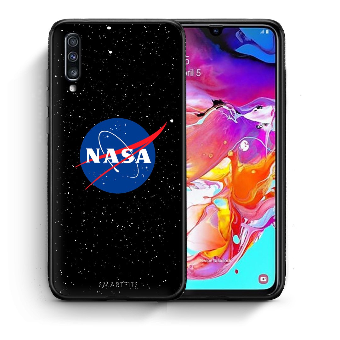 Θήκη Samsung A70 NASA PopArt από τη Smartfits με σχέδιο στο πίσω μέρος και μαύρο περίβλημα | Samsung A70 NASA PopArt case with colorful back and black bezels