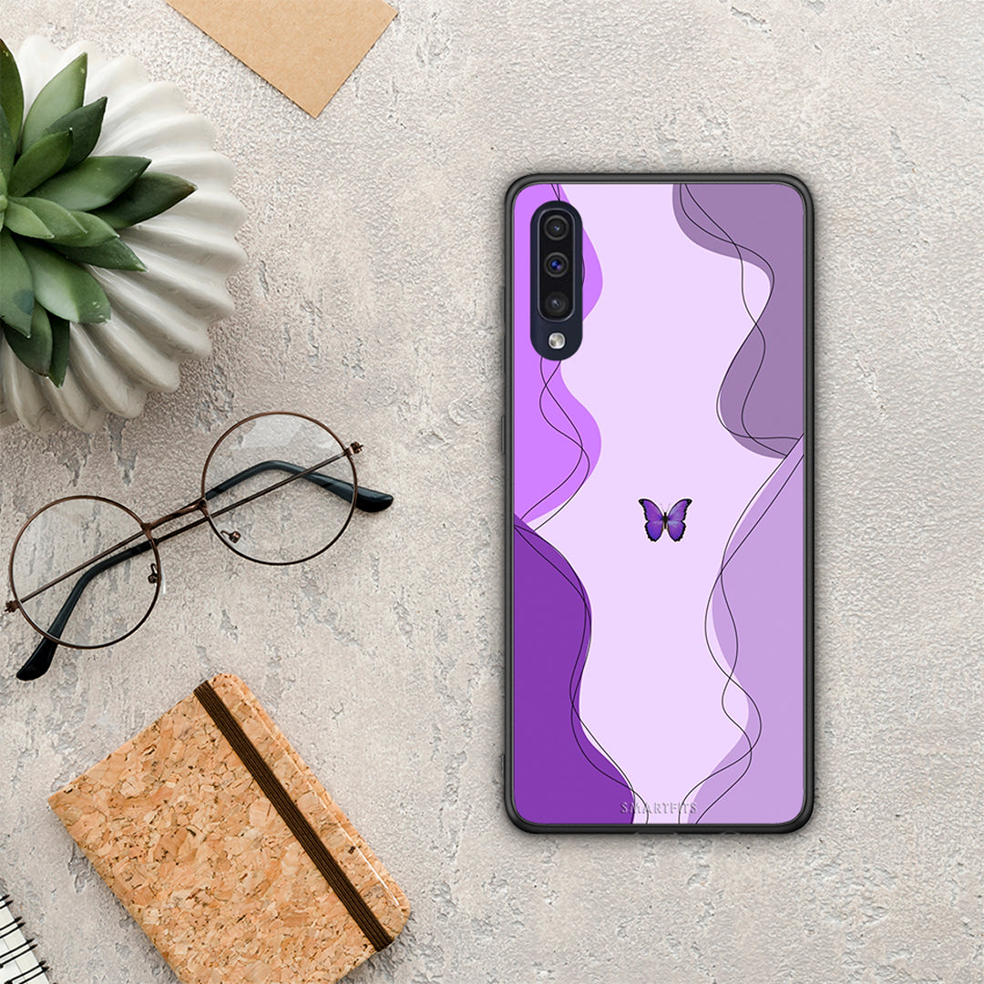 Purple Mariposa - Samsung Galaxy A70 case