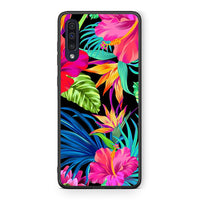 Thumbnail for Samsung A70 Tropical Flowers θήκη από τη Smartfits με σχέδιο στο πίσω μέρος και μαύρο περίβλημα | Smartphone case with colorful back and black bezels by Smartfits
