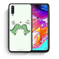 Thumbnail for Θήκη Samsung A70 Rex Valentine από τη Smartfits με σχέδιο στο πίσω μέρος και μαύρο περίβλημα | Samsung A70 Rex Valentine case with colorful back and black bezels
