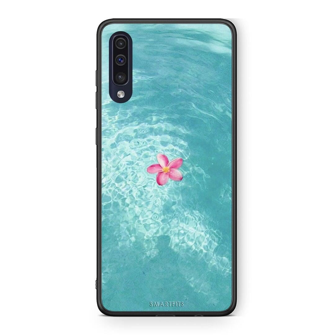 Samsung A70 Water Flower Θήκη από τη Smartfits με σχέδιο στο πίσω μέρος και μαύρο περίβλημα | Smartphone case with colorful back and black bezels by Smartfits