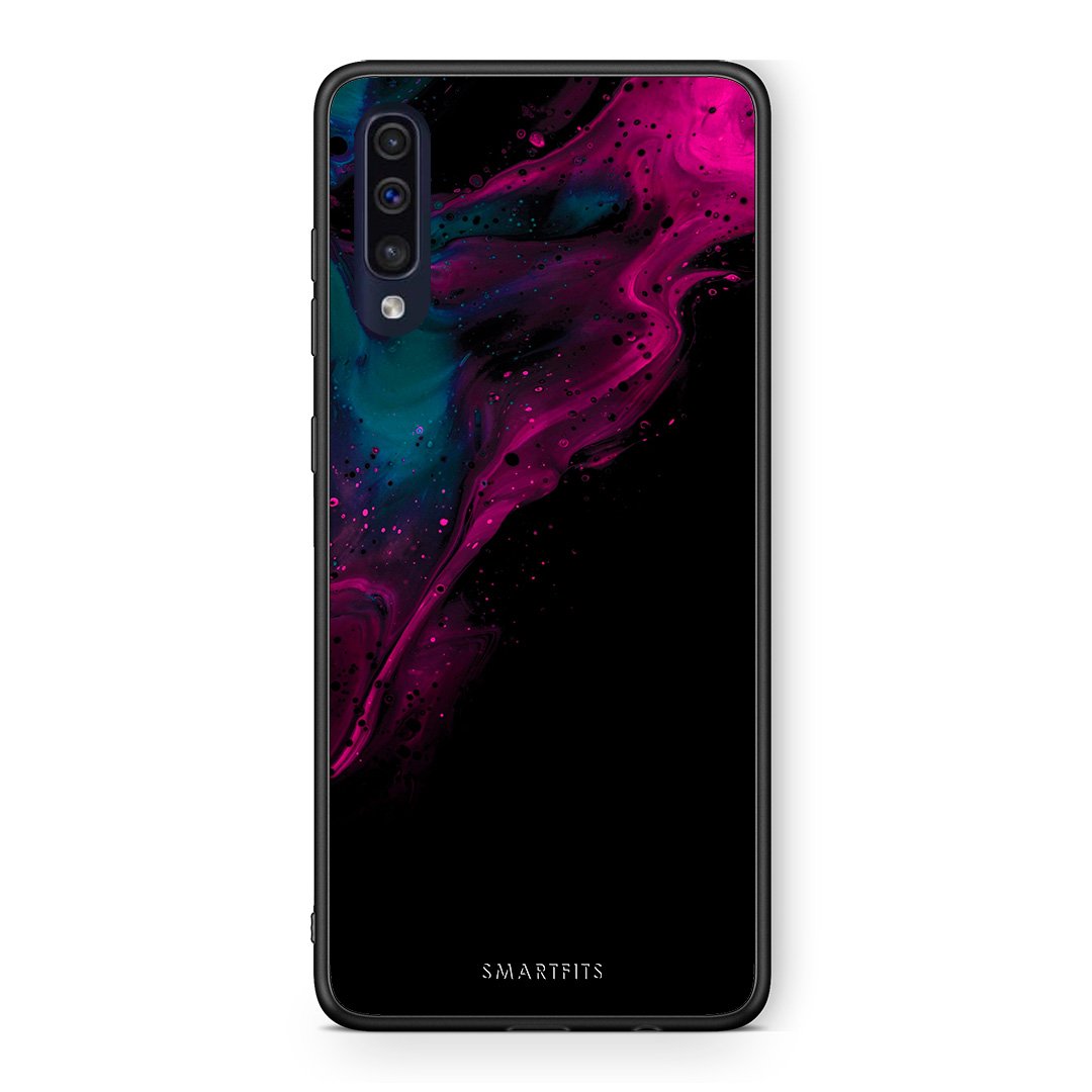 4 - Samsung A70 Pink Black Watercolor case, cover, bumper