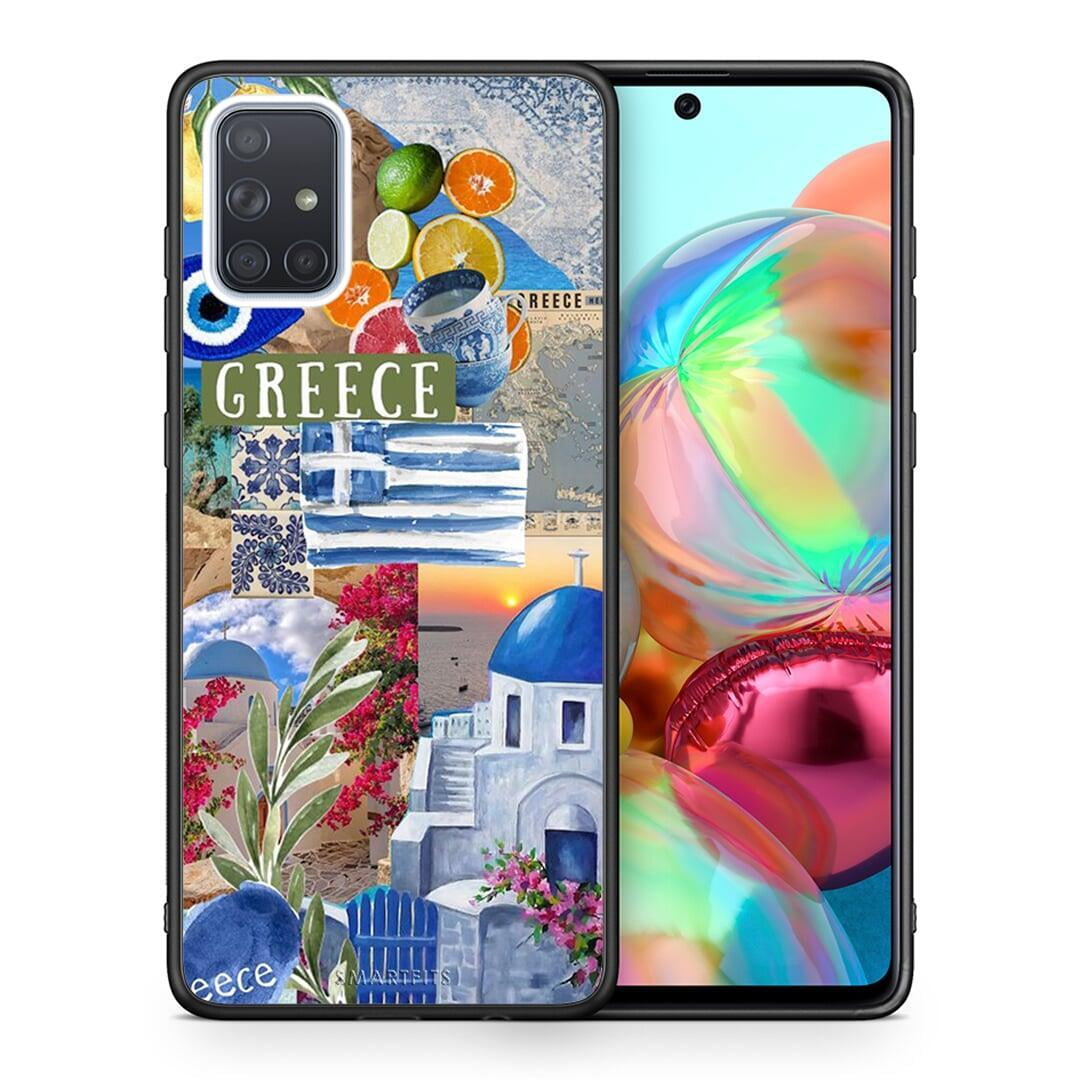 Θήκη Samsung A71 All Greek από τη Smartfits με σχέδιο στο πίσω μέρος και μαύρο περίβλημα | Samsung A71 All Greek case with colorful back and black bezels