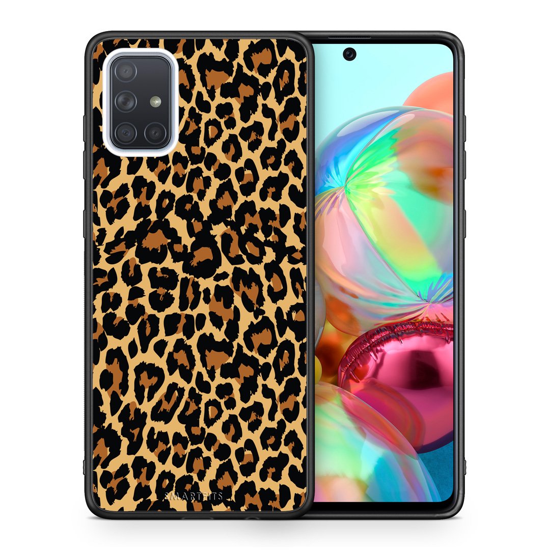 Θήκη Samsung A71 Leopard Animal από τη Smartfits με σχέδιο στο πίσω μέρος και μαύρο περίβλημα | Samsung A71 Leopard Animal case with colorful back and black bezels