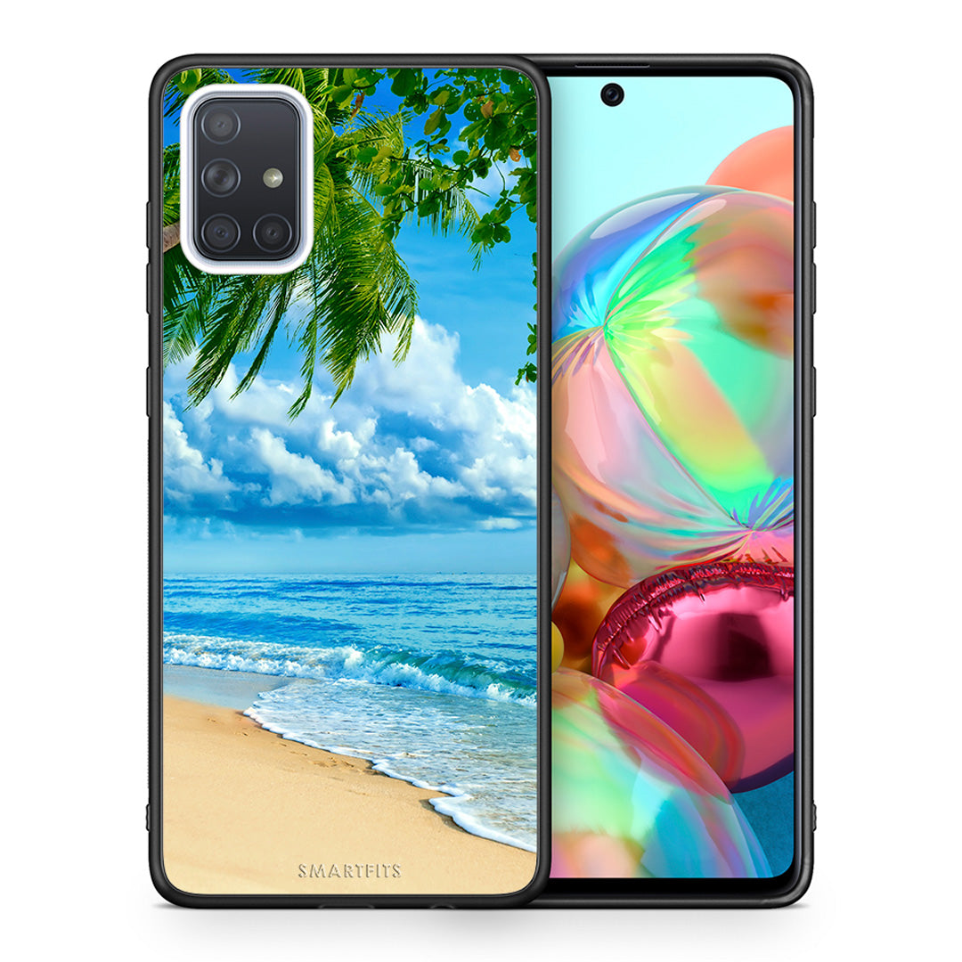 Θήκη Samsung A71 Beautiful Beach από τη Smartfits με σχέδιο στο πίσω μέρος και μαύρο περίβλημα | Samsung A71 Beautiful Beach case with colorful back and black bezels