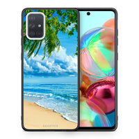 Thumbnail for Θήκη Samsung A71 Beautiful Beach από τη Smartfits με σχέδιο στο πίσω μέρος και μαύρο περίβλημα | Samsung A71 Beautiful Beach case with colorful back and black bezels