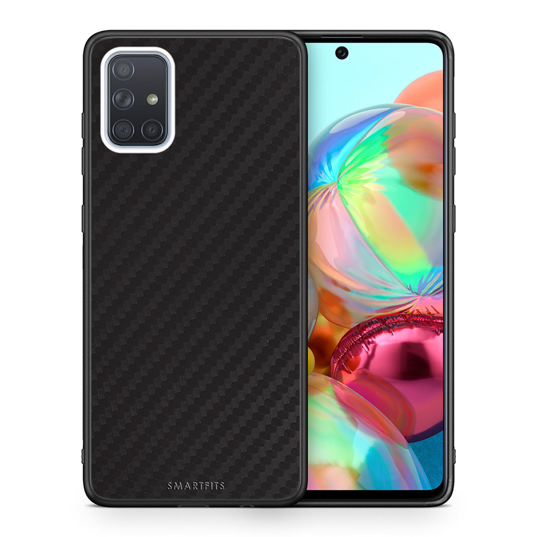 Θήκη Samsung A71 Carbon Black από τη Smartfits με σχέδιο στο πίσω μέρος και μαύρο περίβλημα | Samsung A71 Carbon Black case with colorful back and black bezels