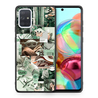 Thumbnail for Θήκη Αγίου Βαλεντίνου Samsung A71 Collage Dude από τη Smartfits με σχέδιο στο πίσω μέρος και μαύρο περίβλημα | Samsung A71 Collage Dude case with colorful back and black bezels