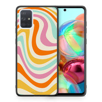 Thumbnail for Θήκη Samsung A71 Colourful Waves από τη Smartfits με σχέδιο στο πίσω μέρος και μαύρο περίβλημα | Samsung A71 Colourful Waves case with colorful back and black bezels