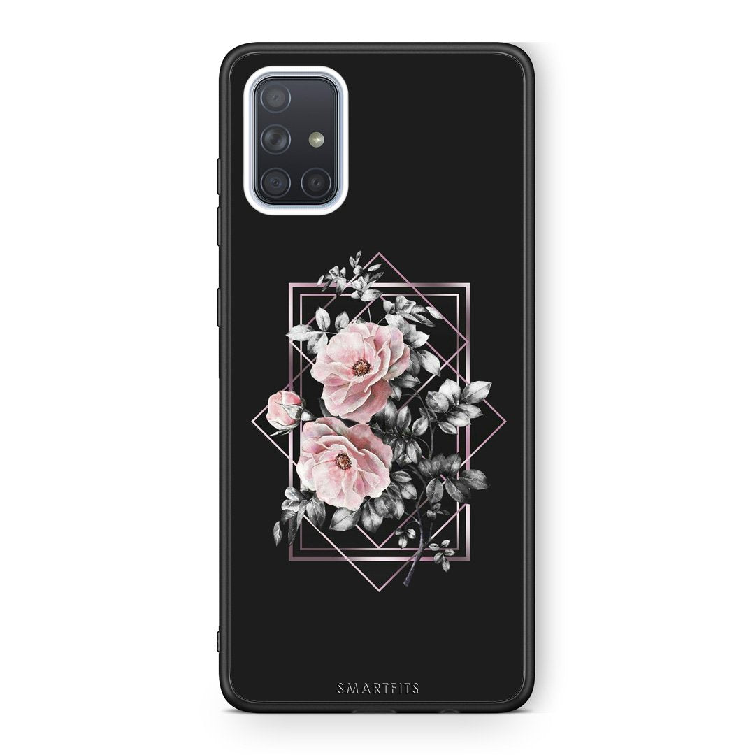 4 - Samsung A71 Frame Flower case, cover, bumper