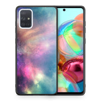 Thumbnail for Θήκη Samsung A71 Rainbow Galaxy από τη Smartfits με σχέδιο στο πίσω μέρος και μαύρο περίβλημα | Samsung A71 Rainbow Galaxy case with colorful back and black bezels