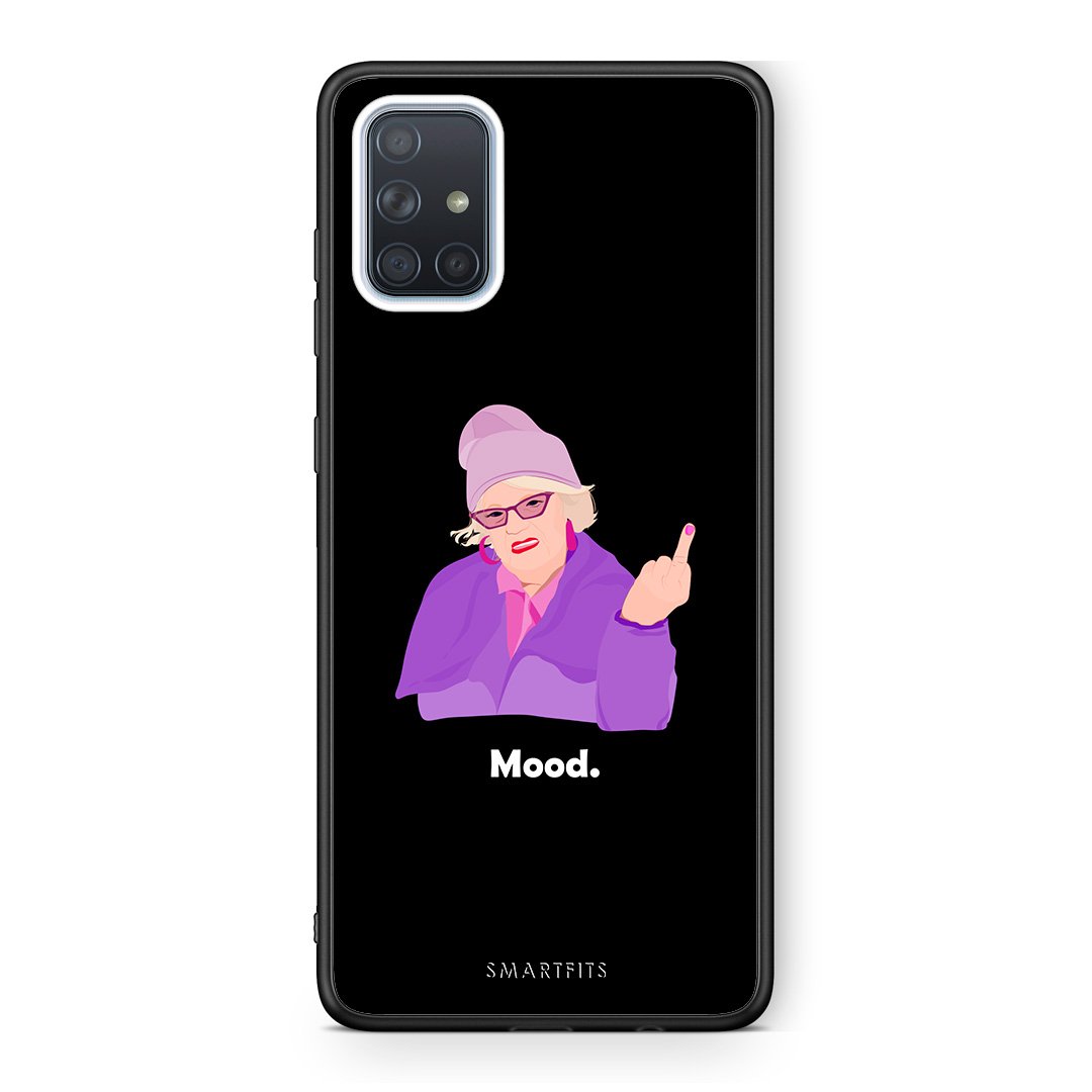 Samsung A51 Grandma Mood Black θήκη από τη Smartfits με σχέδιο στο πίσω μέρος και μαύρο περίβλημα | Smartphone case with colorful back and black bezels by Smartfits