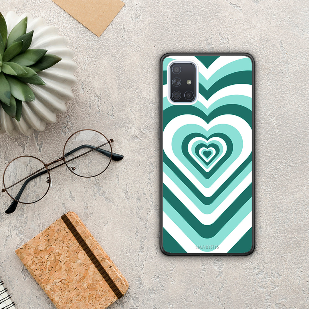 Green Hearts - Samsung Galaxy A71 case