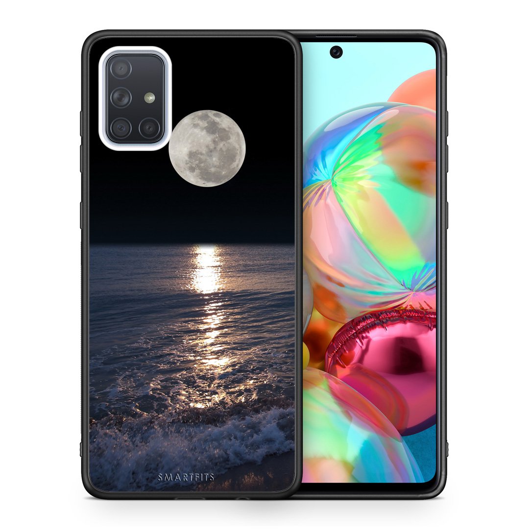 Θήκη Samsung A71 Moon Landscape από τη Smartfits με σχέδιο στο πίσω μέρος και μαύρο περίβλημα | Samsung A71 Moon Landscape case with colorful back and black bezels