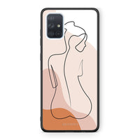 Thumbnail for Samsung A71 LineArt Woman θήκη από τη Smartfits με σχέδιο στο πίσω μέρος και μαύρο περίβλημα | Smartphone case with colorful back and black bezels by Smartfits