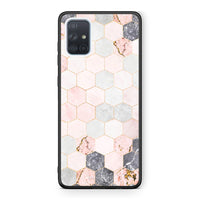 Thumbnail for 4 - Samsung A51 Hexagon Pink Marble case, cover, bumper
