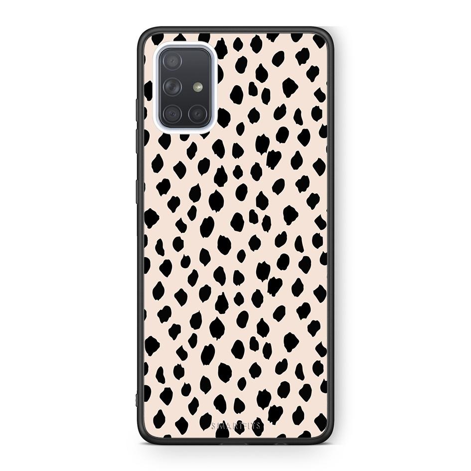 Samsung A71 New Polka Dots θήκη από τη Smartfits με σχέδιο στο πίσω μέρος και μαύρο περίβλημα | Smartphone case with colorful back and black bezels by Smartfits