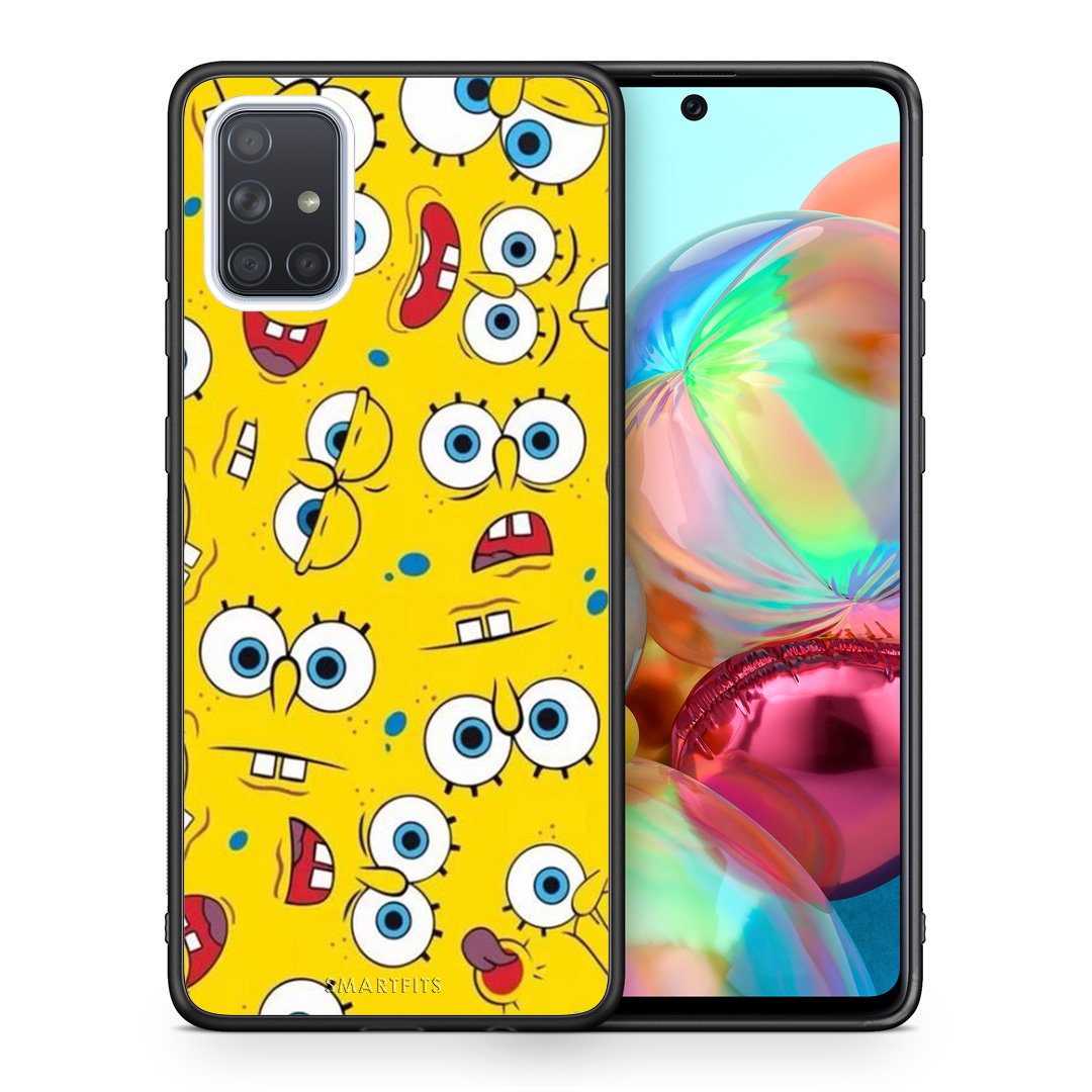 Θήκη Samsung A71 Sponge PopArt από τη Smartfits με σχέδιο στο πίσω μέρος και μαύρο περίβλημα | Samsung A71 Sponge PopArt case with colorful back and black bezels