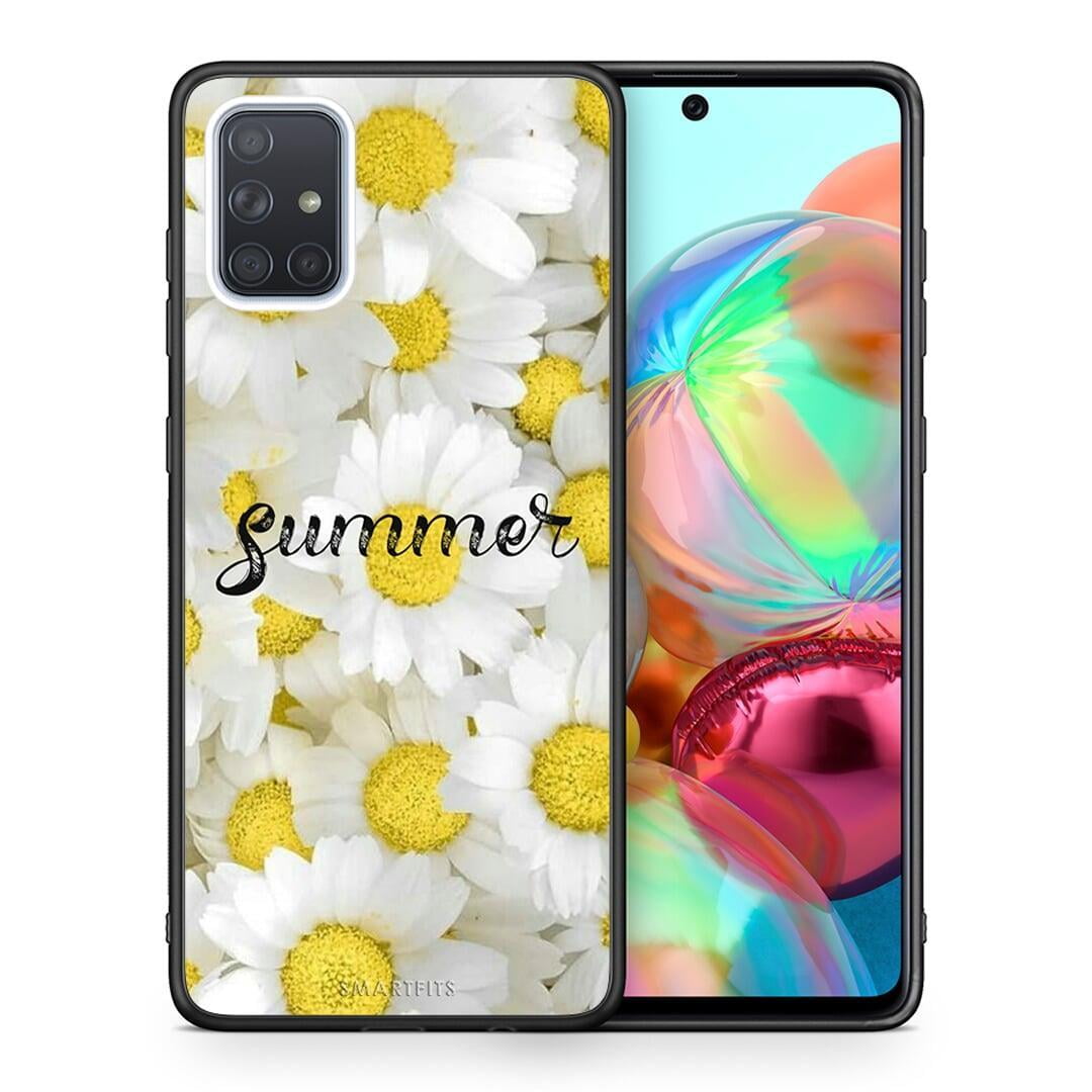 Θήκη Samsung A71 Summer Daisies από τη Smartfits με σχέδιο στο πίσω μέρος και μαύρο περίβλημα | Samsung A71 Summer Daisies case with colorful back and black bezels