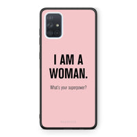 Thumbnail for Samsung A71 Superpower Woman θήκη από τη Smartfits με σχέδιο στο πίσω μέρος και μαύρο περίβλημα | Smartphone case with colorful back and black bezels by Smartfits