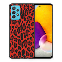 Thumbnail for Θήκη Samsung A72 Red Leopard Animal από τη Smartfits με σχέδιο στο πίσω μέρος και μαύρο περίβλημα | Samsung A72 Red Leopard Animal case with colorful back and black bezels