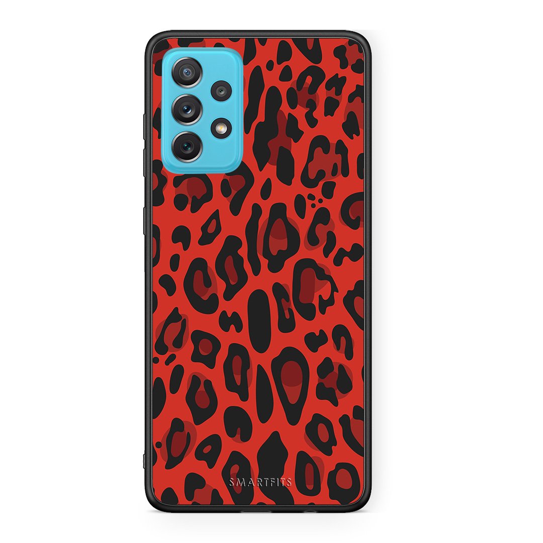 4 - Samsung A72 Red Leopard Animal case, cover, bumper