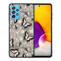 Thumbnail for Θήκη Samsung A72 Butterflies Boho από τη Smartfits με σχέδιο στο πίσω μέρος και μαύρο περίβλημα | Samsung A72 Butterflies Boho case with colorful back and black bezels