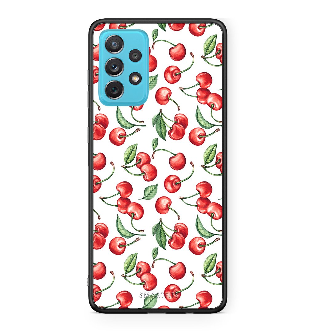 Samsung A72 Cherry Summer θήκη από τη Smartfits με σχέδιο στο πίσω μέρος και μαύρο περίβλημα | Smartphone case with colorful back and black bezels by Smartfits