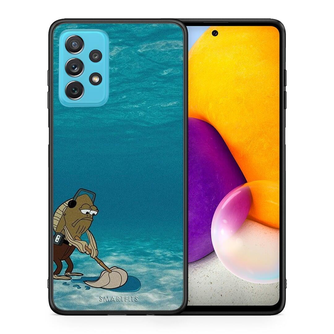 Θήκη Samsung A72 Clean The Ocean από τη Smartfits με σχέδιο στο πίσω μέρος και μαύρο περίβλημα | Samsung A72 Clean The Ocean case with colorful back and black bezels