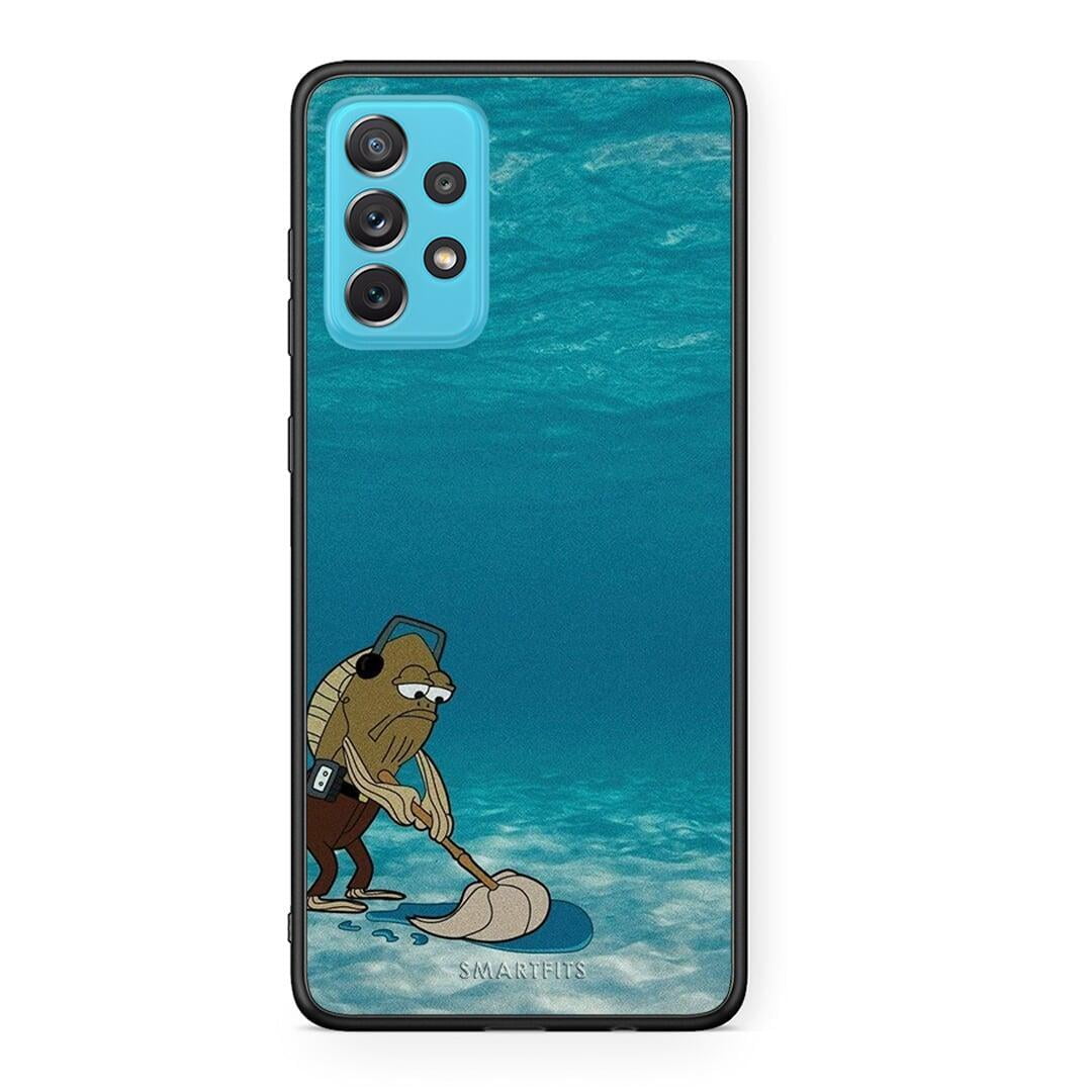 Samsung A72 Clean The Ocean Θήκη από τη Smartfits με σχέδιο στο πίσω μέρος και μαύρο περίβλημα | Smartphone case with colorful back and black bezels by Smartfits